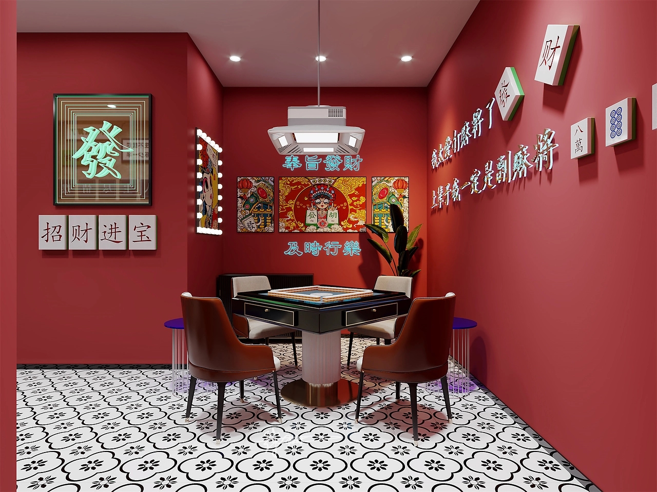 國潮文化打造網紅棋牌空間